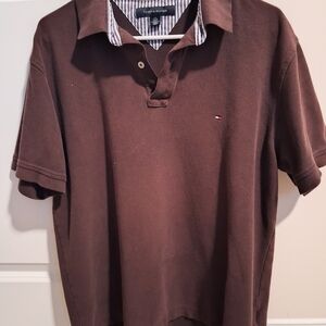 Tommy Hilfiger Men's Dark Brown Polo Shirt